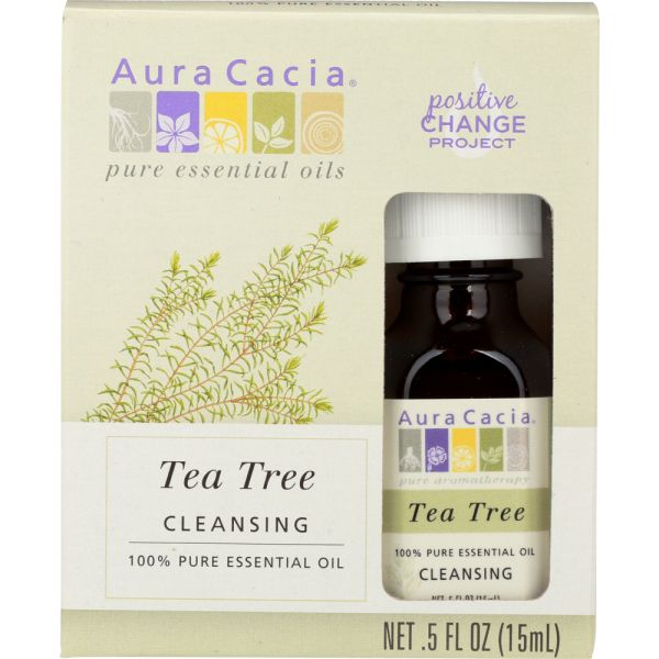 Aura Cacia 100% Pure Essential Oil Tea Tree (In Box), 0.5 Oz