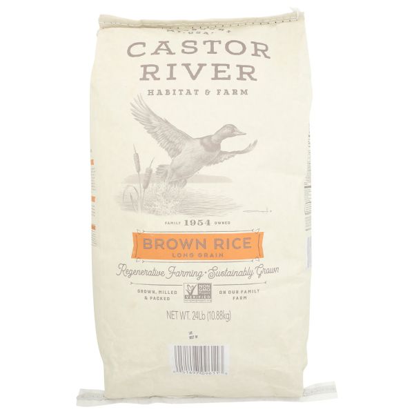 CASTOR RIVER FARMS: Long Grain Brown Rice, 24 lb