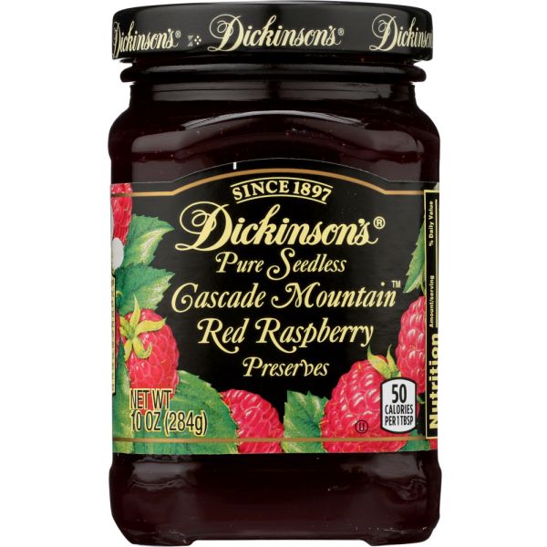 DICKINSON: Seedless Red Raspberry Preserves, 10 oz