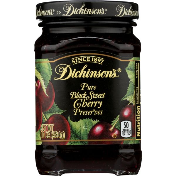 DICKINSON: Black Sweet Cherry Preserves, 10 oz