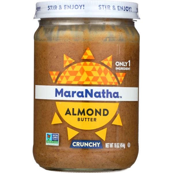 MARANATHA: Roasted Crunchy Almond Butter No Salt, 16 oz