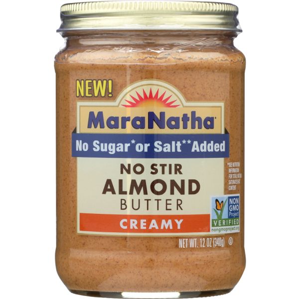 MARANATHA: Almond Butter Creamy No Stir No Salt,  12 oz