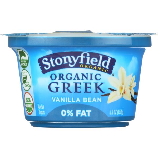 STONYFIELD: 0% Fat Greek Vanilla Bean, 5.30 oz