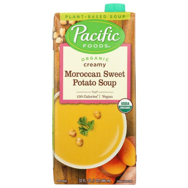 PACIFIC FOODS: Organic Creamy Moroccan Sweet Potato Soup, 32 oz