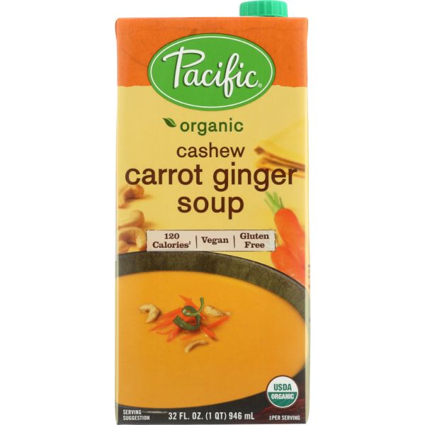 PACIFIC FOODS: Organic Cashew Carrot Ginger Soup, 32 oz