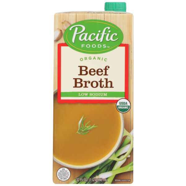 PACIFIC FOODS: Organic Beef Broth Low Sodium, 32 oz