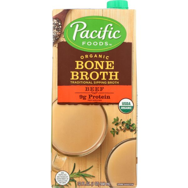 PACIFIC FOODS: Organic Beef Bone Broth, 32 oz