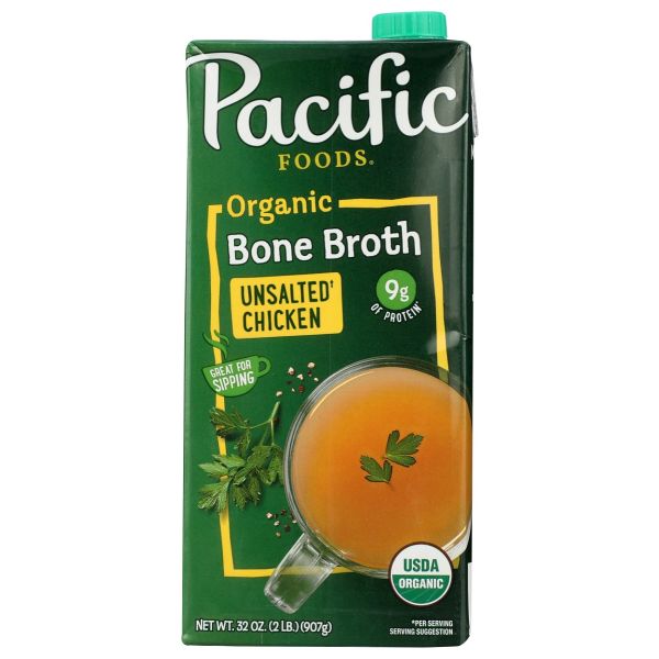 PACIFIC FOODS: Organic Bone Broth Chicken, 32 oz