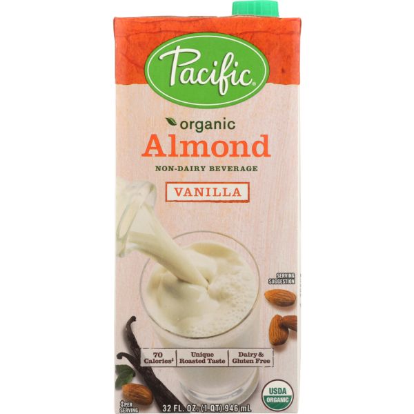PACIFIC FOODS: Organic Non-Dairy Almond Beverage Vanilla, 32 oz