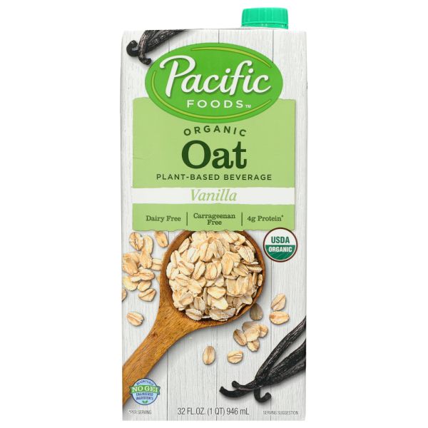 PACIFIC FOODS: Organic Oat Non-Dairy Vanilla Beverage, 32 oz