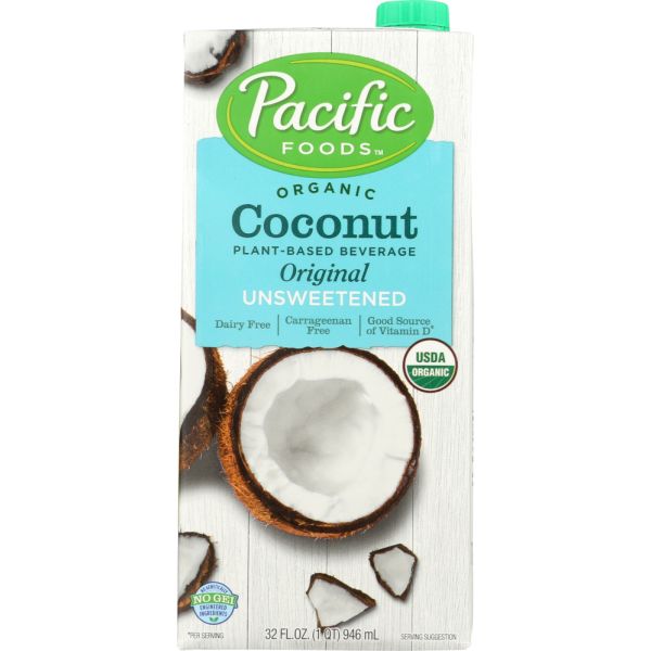PACIFIC FOODS: Organic Coconut Original Unsweetened Non-Dairy Beverage, 32 oz
