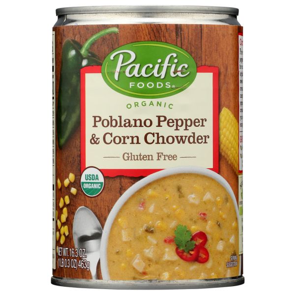 PACIFIC FOODS: Soup Poblano Corn Chowder, 16.3 OZ
