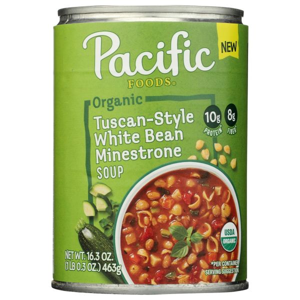 PACIFIC FOODS: Organic Tuscan-Style White Bean Minestrone Soup, 16.3 oz