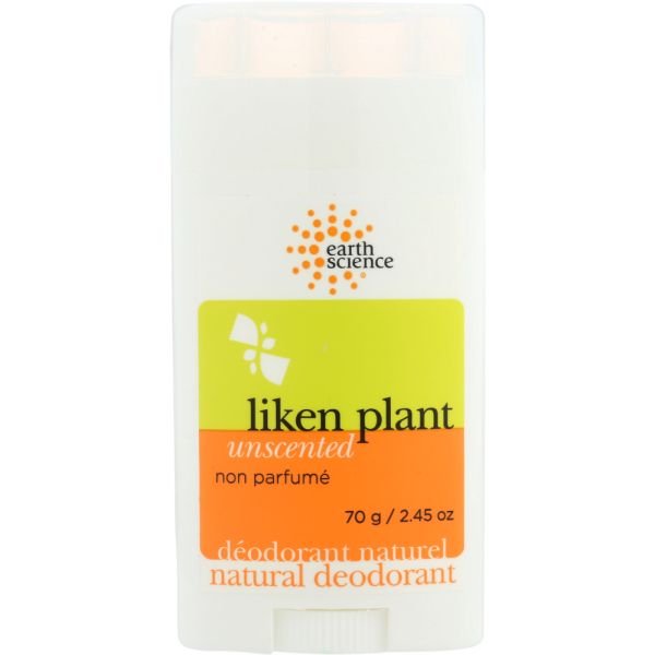 EARTH SCIENCE: Deodorant Liken Plant Unscented, 2.45 oz