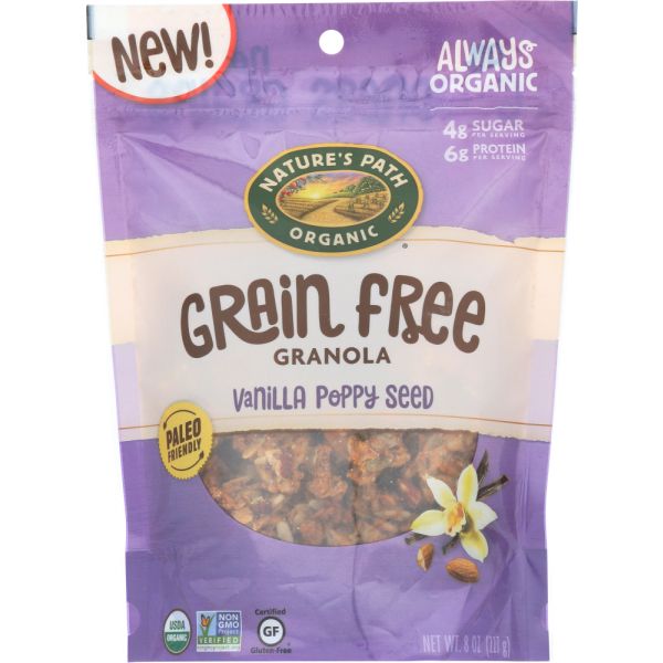 NATURES PATH: Granola Grain Free Vanilla Poppy, 8 oz