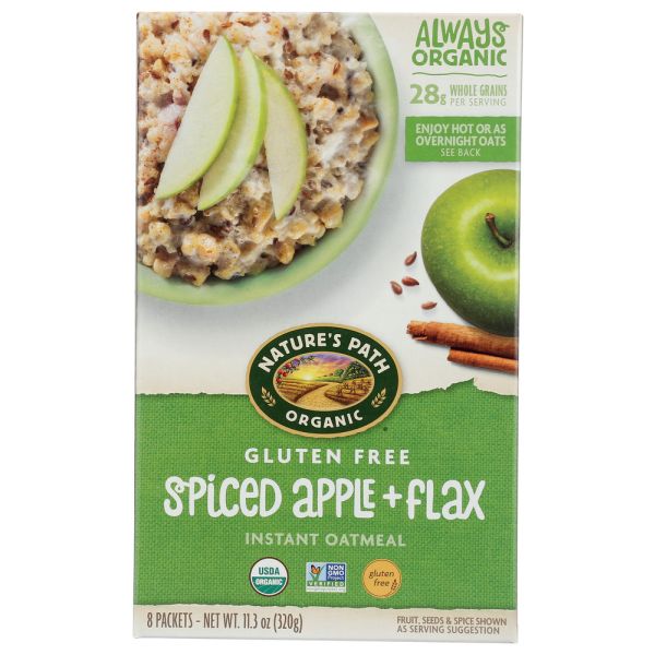 NATURES PATH: Gluten Free Spiced Apple with Flax Oatmeal, 11.3 oz