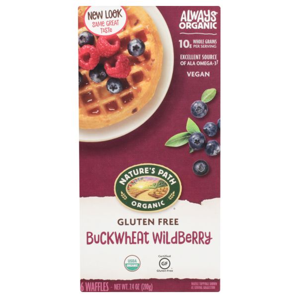 NATURE'S PATH: Organic Buckwheat Wildberry Waffles, 7.4 oz