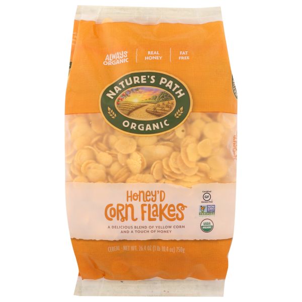 NATURES PATH: Honey'd Corn Flakes Cereal, 26.4 oz