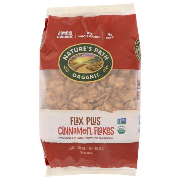 NATURES PATH: Flax Plus Cinnamon Flakes, 32 oz