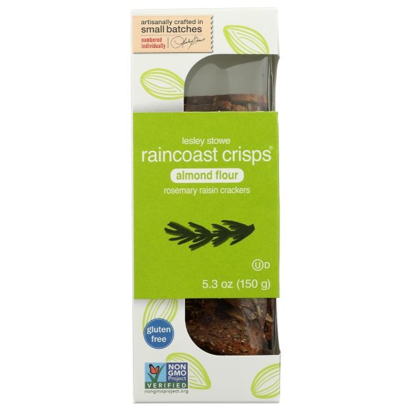 LESLEY STOWE: Rosemary Raisin Almond Flour Crackers, 5.3 oz