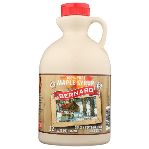 BERNARD: Very Dark Pure Maple Syrup, 32 fo