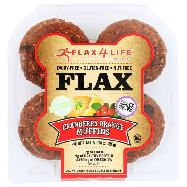 FLAX4LIFE: Flax Muffins Cranberry & Orange, 14 oz