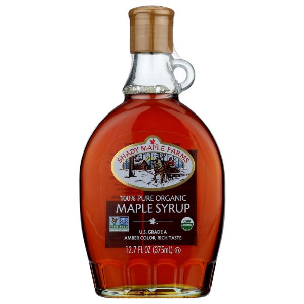 SHADY MAPLE FARM: 100 Percent Pure Maple Syrup Amber Color, 12.7 oz