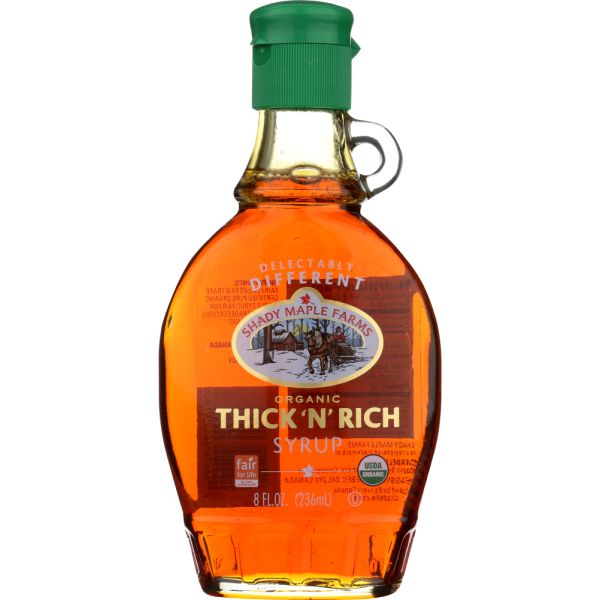 SHADY MAPLE FARM: Thick 'N Rich Maple Syrup Glass, 8 oz
