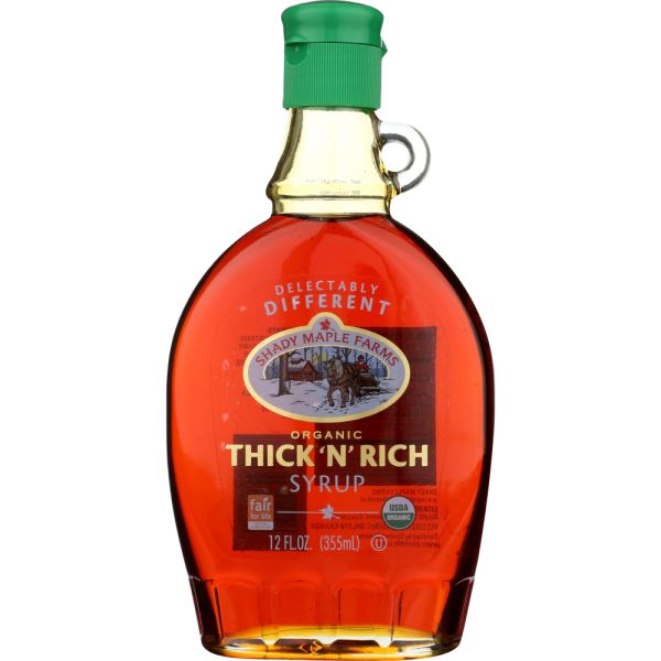 SHADY MAPLE FARM: Thick 'N Rich Maple Syrup Glass, 12 oz