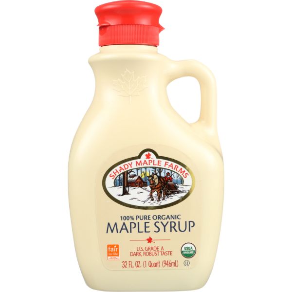 SHADY MAPLE FARMS: Organic Maple Syrup Grade A, 32 oz