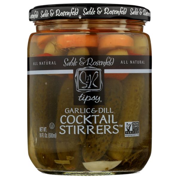 SABLE & ROSENFELD: Tipsy Cocktail Stirrers Pickle Garlic and Dill, 16 oz