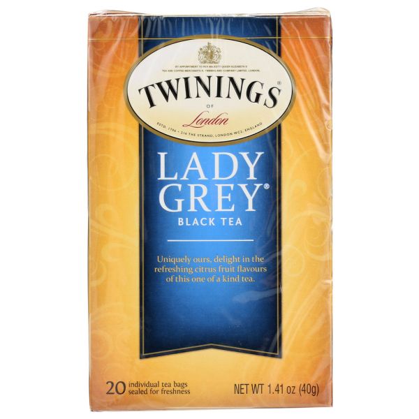 TWINING TEA: Classics Lady Grey Tea, 20 Tea Bags, 1.41 oz