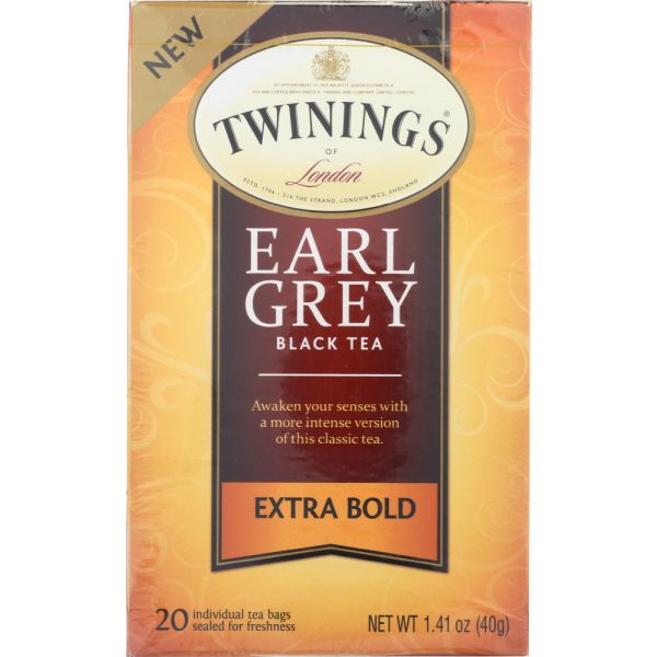 TWINING TEA: Earl Grey Black Tea Extra Bold, 1.41 oz