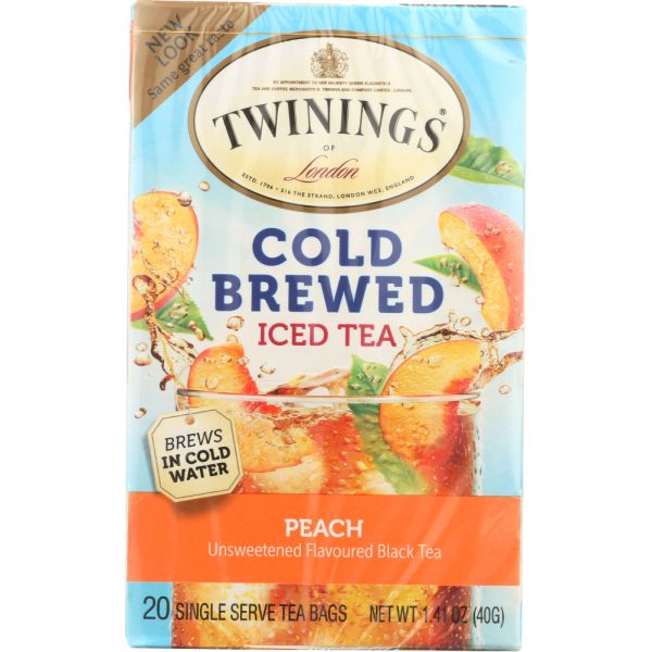 TWINING TEA: Tea Cold Brw Peach, 20 bg