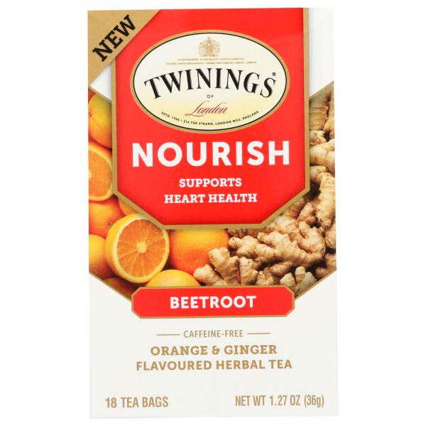 TWININGS: Orange and Ginger Beetroot Nourish Tea, 18 bg