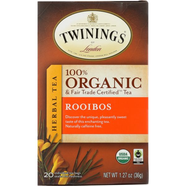 TWINING TEA: Rooibos Organic Tea, 20 bg