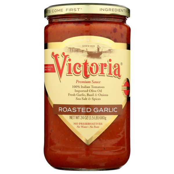 VICTORIA: Sauce Rstd Garlic, 24 oz