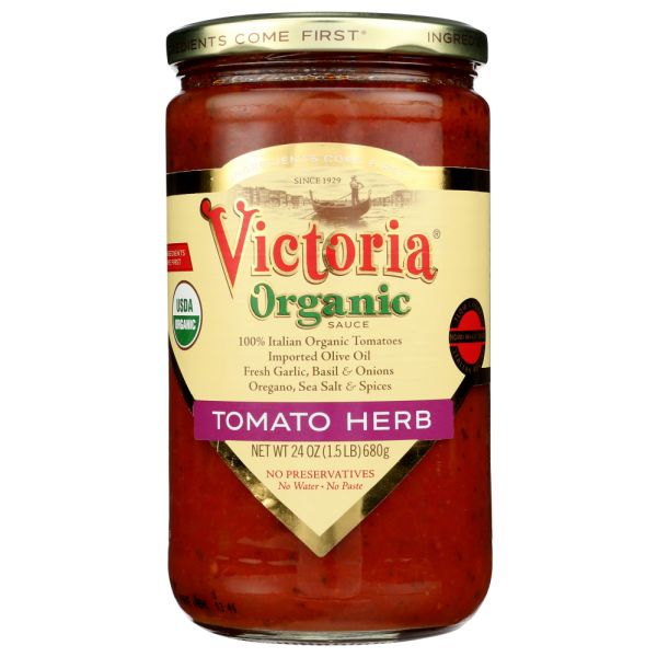 VICTORIA: Sauce Tmto Herb Org, 24 oz