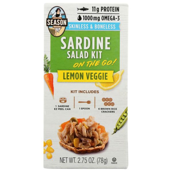 SEASONS: Sardine Salad Kit Lemon Veggie, 2.75 oz