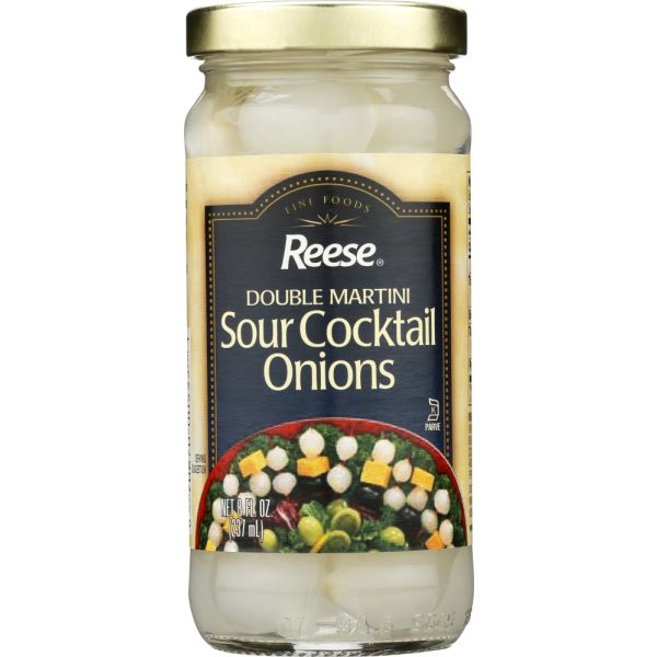 REESE: Double Martini Sour Cocktail Onions, 8 oz