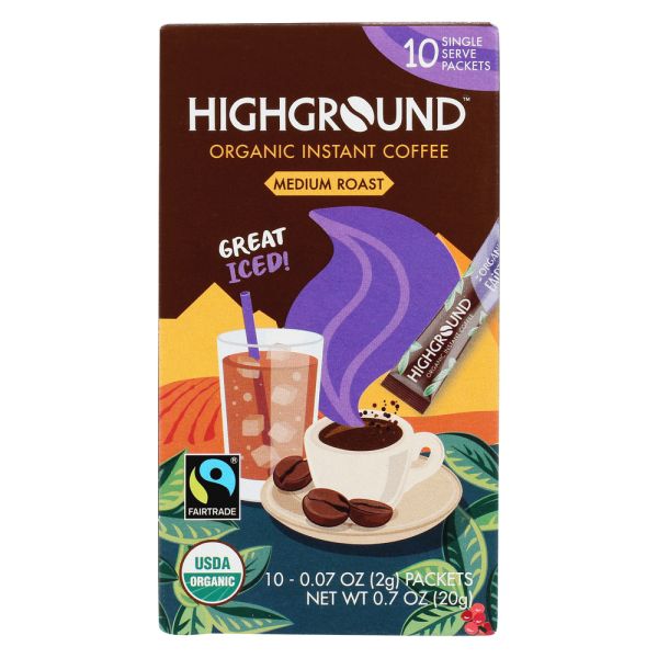 HIGHGROUND: Regular Instant Coffee Stick 10 Count, 0.7 oz