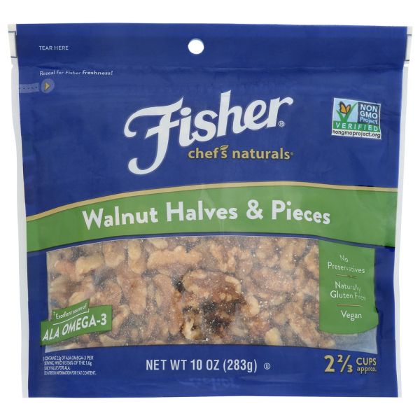 FISHER: Walnut Halves and Pieces, 10 oz