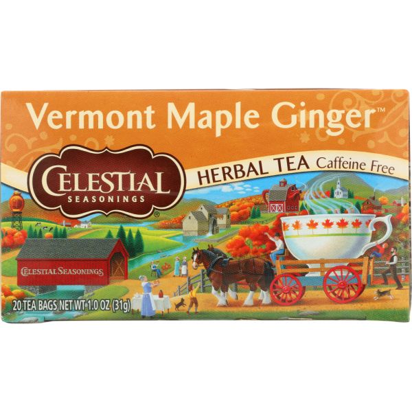 CELESTIAL SEASONINGS: Vermont Maple Ginger Herbal Tea, 20 bg