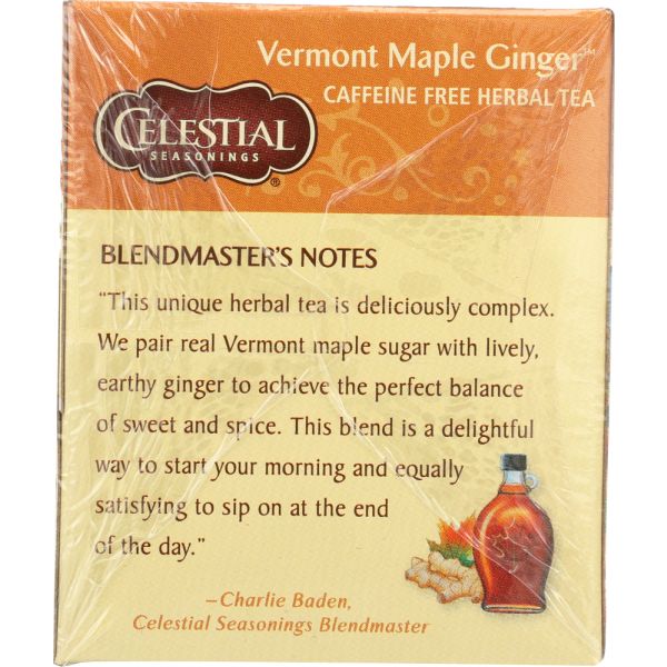 CELESTIAL SEASONINGS: Vermont Maple Ginger Herbal Tea, 20 bg