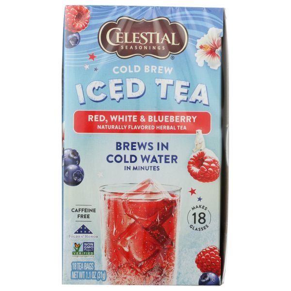 CELESTIAL SEASONINGS: Tea Cld Brw Red Wht Blbry, 18 bg
