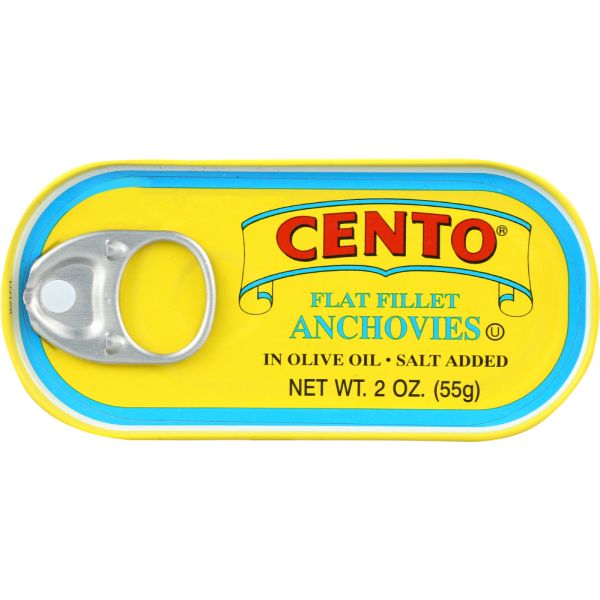 CENTO: Flat Anchovies in Olive Oil, 2 oz