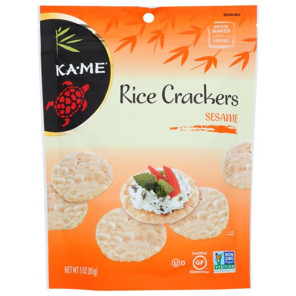 KA ME: Cracker Rice Sesame, 3 OZ
