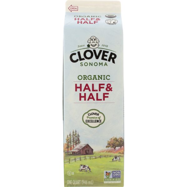 CLOVER SONOMA: Half and Half Organic, 32 oz