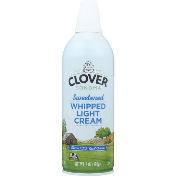 CLOVER SONOMA: Sweetened Whipped Light Cream, 7 oz
