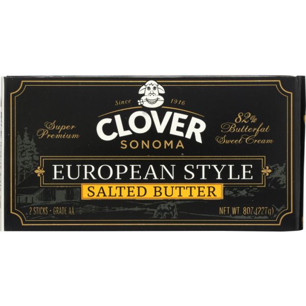 CLOVER SONOMA: European Style Salted Butter, 0.5 lb